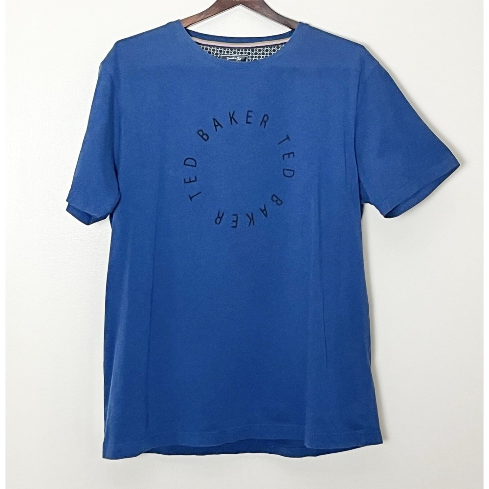Ted Baker T Shirt Men's Large Blue Preppy Sloanie‎ Light Academia Euro UK Basics